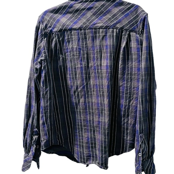 Tobacco Schecter Collab 100% Cotton Long Sleeve Striped Flannel Size XL - Picture 5 of 6